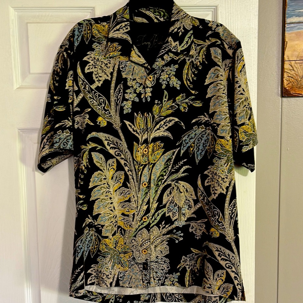 Floral Black Button-Up Shirt